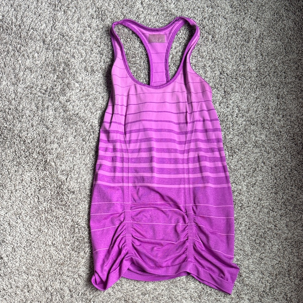 Athleta Purple Striped Tank Top